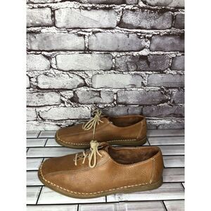 Oh…Deer! Brown Leather Lace Up Comfort Casual Oxfords Shoes Women Sz 9M US/40EU
